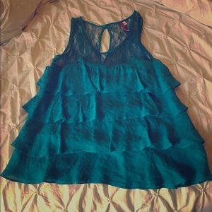 Picky Girl Tier Blouse. Worn once. Turquoise